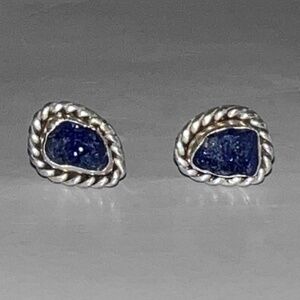 Raw Sapphire Post Earrings
